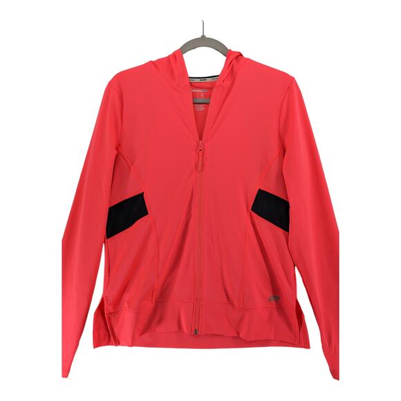 Marika Jacket Hooded Active Sweatshirt L Neon Pink Black Side Slit Long‎ Sleeve - Picture 8 of 8